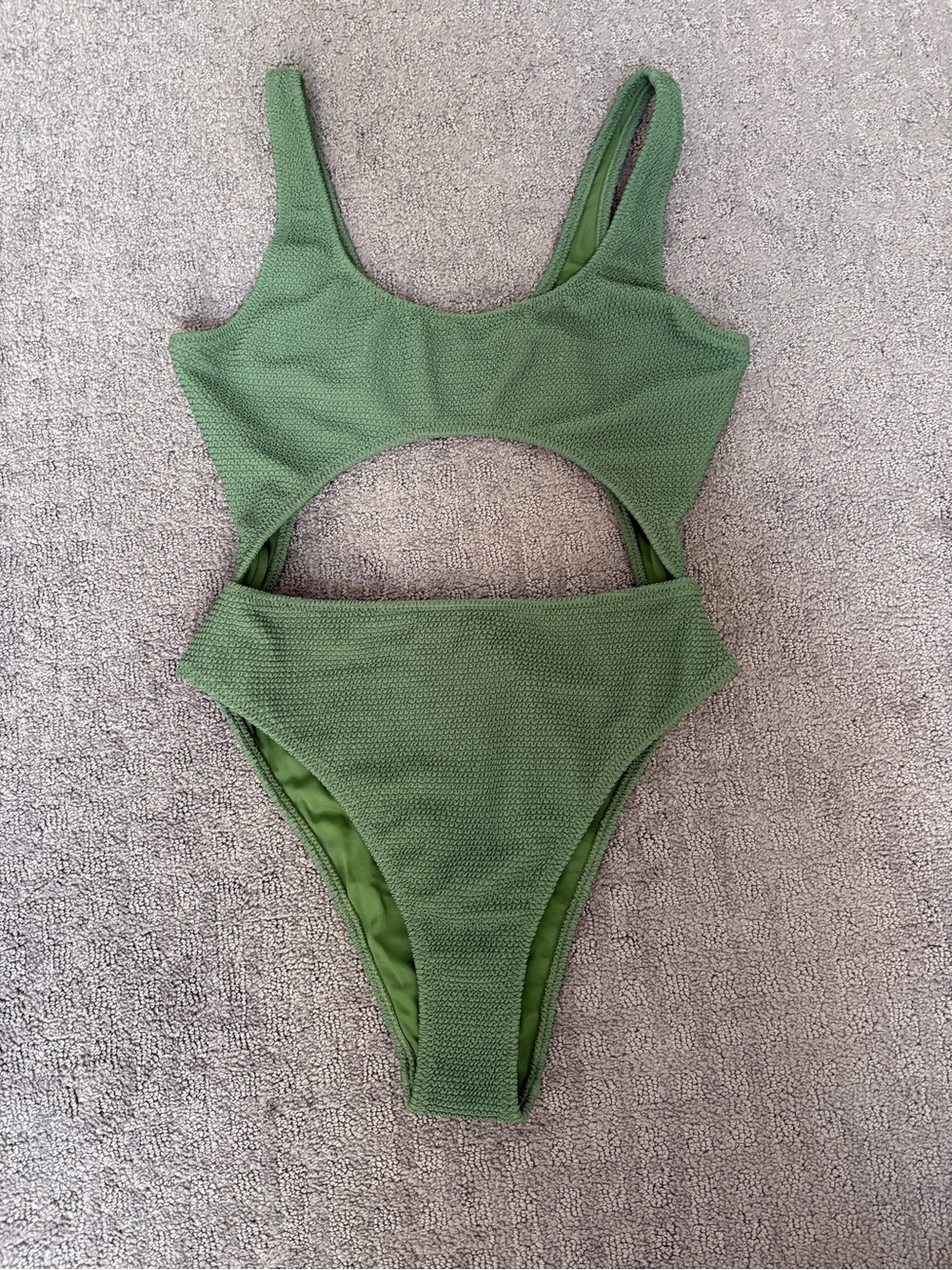 PacSun Olive Green Cutout One-Piece Swimsuit